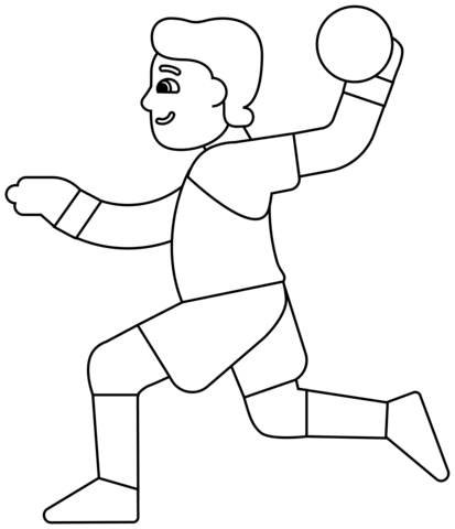 Man Playing Handball Emoji Coloring Page